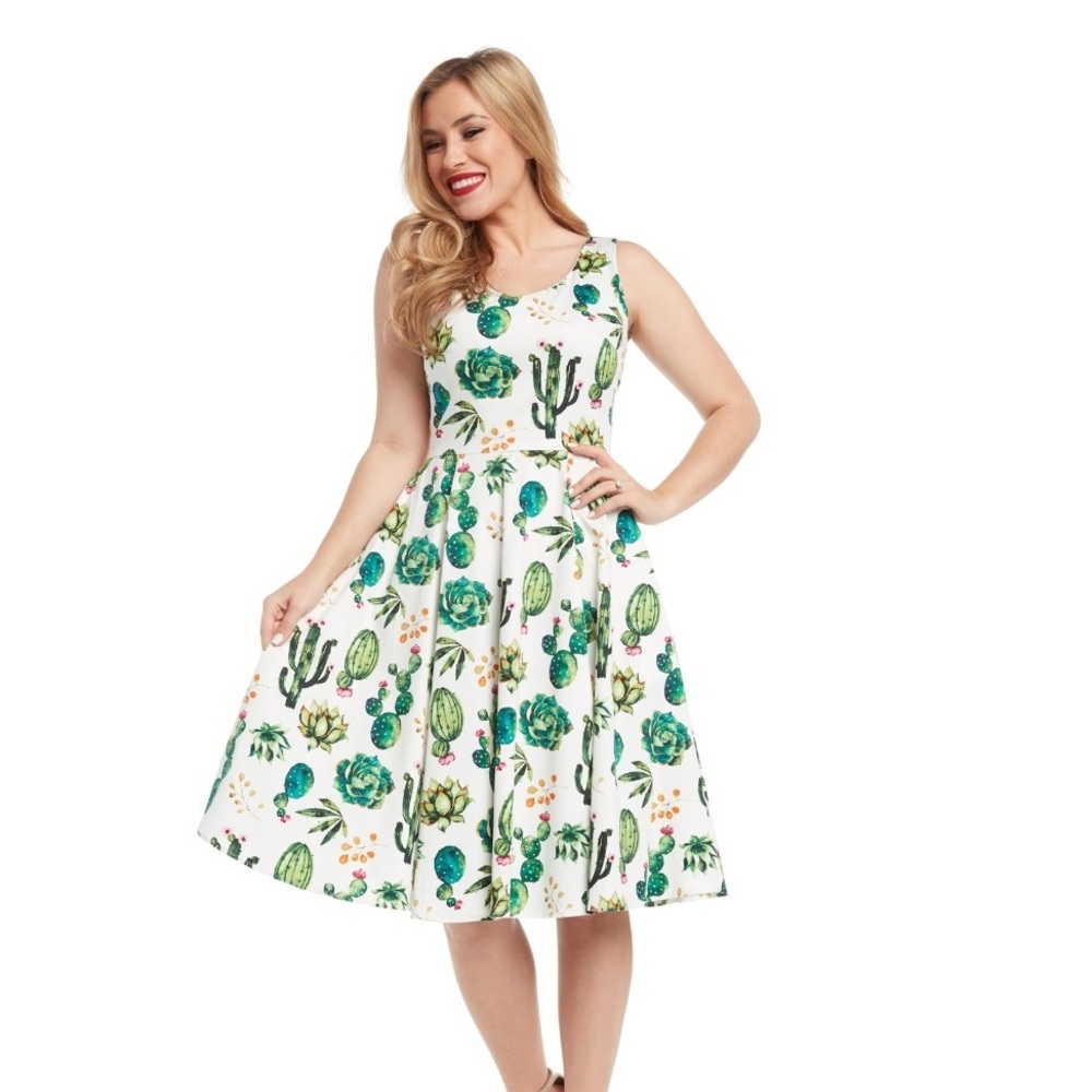 Eva Rose Succulent Dress White Plus Size